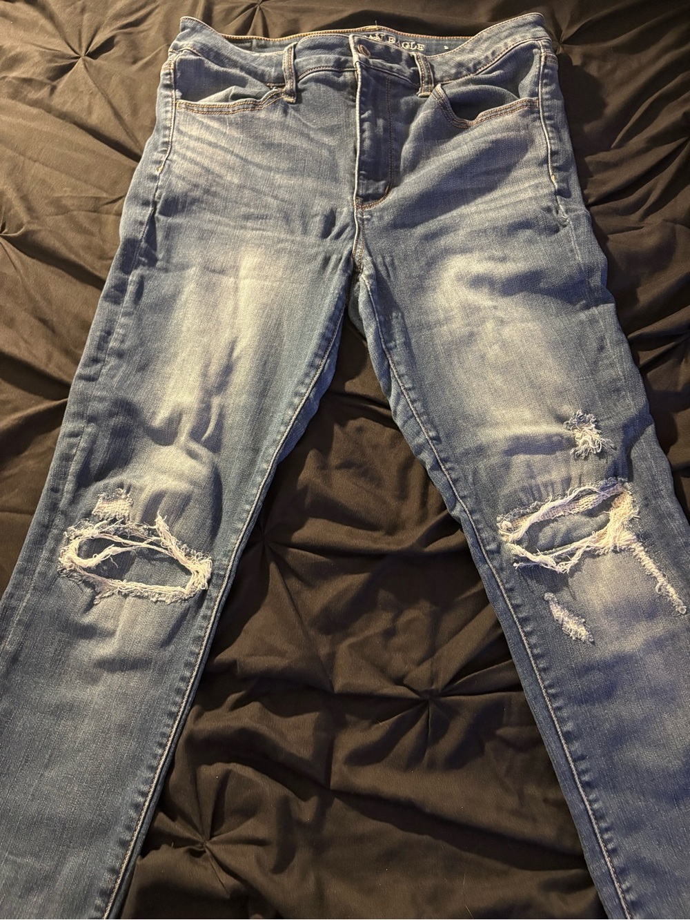 American Eagle Outfitters Light Blue Ripped Skinny Jeans